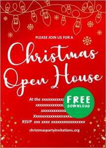 Free Printable Christmas Open House Invitations Templates 🏠