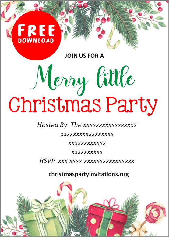 Free Printable Christmas Party Invitations Templates 🎄 🎁 🔔