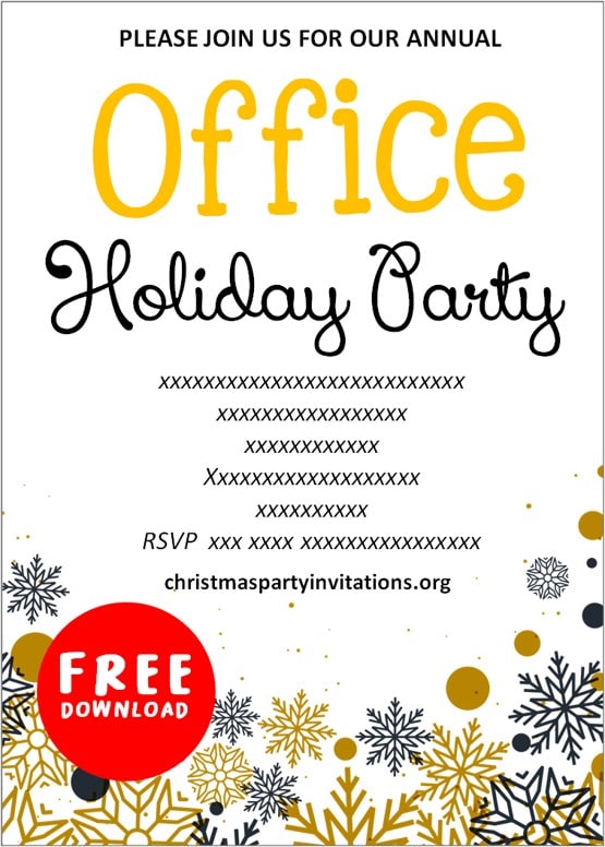 Free Printable Office Christmas Party Invitations Templates 