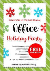 Free Printable Office Christmas Party Invitations Templates 🏢