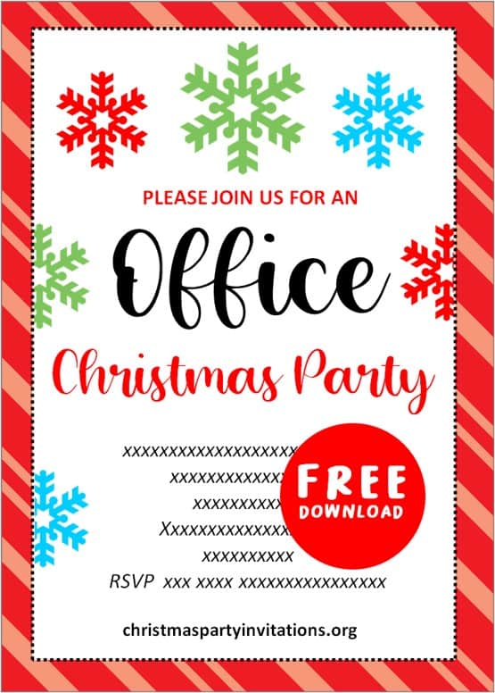 Free Printable Office Christmas Party Invitations Templates 