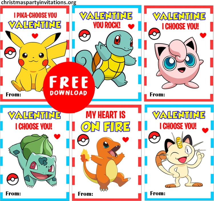 Pokemon valentine cards