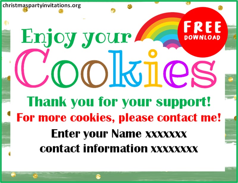 Printable Girl Scout Cookie Sales Thank You Cards