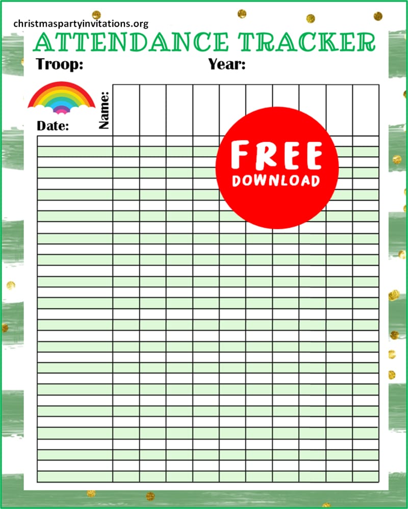 Printable Girl Scout Attendance Sheet