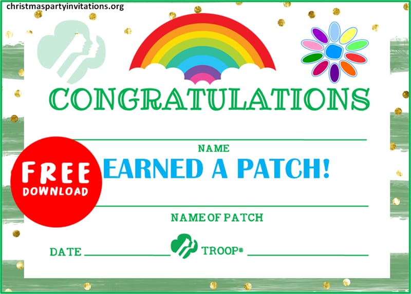 Printable Girl Scouts Patch Certificate