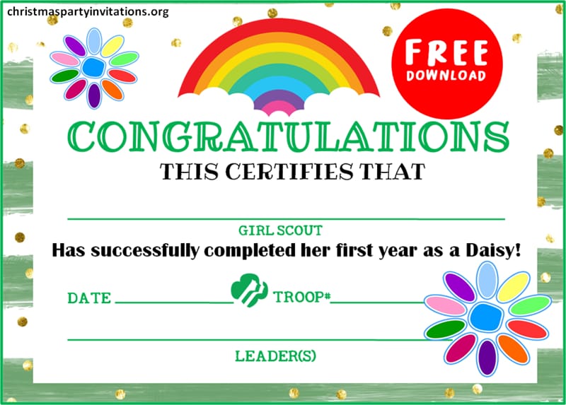 Printable Daisy Certificate free printable