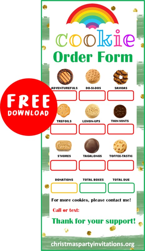 Girl Scout Cookie Season Order Form