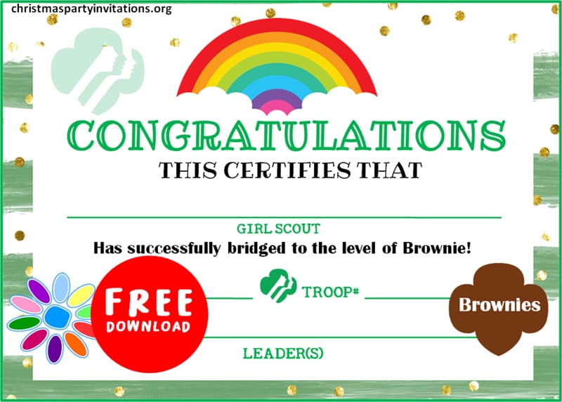 Printable Daisy to Brownie Certificate