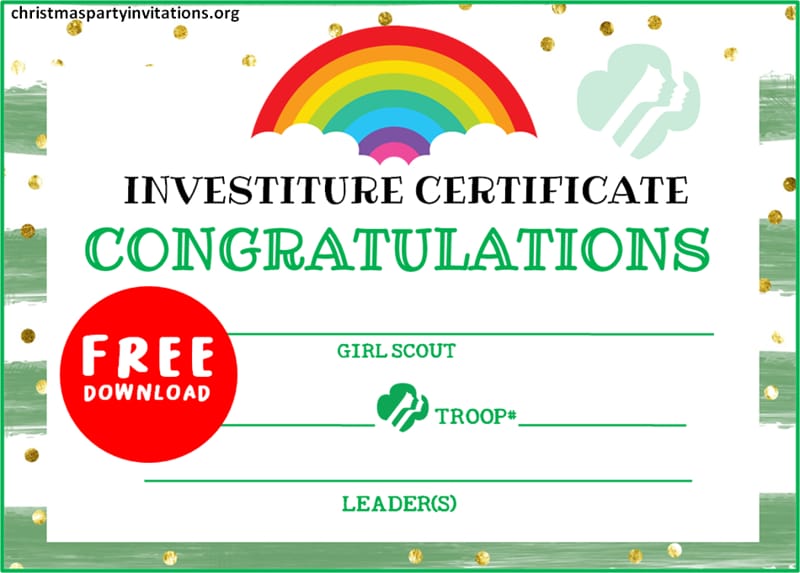 Printable Girl Scout Investiture Certificate