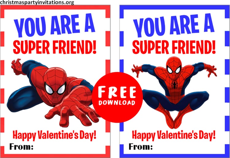 Spiderman Valentines Cards Printable