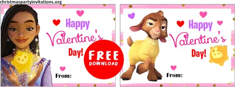 Disney Wish Valentine Exchange Cards Free Download