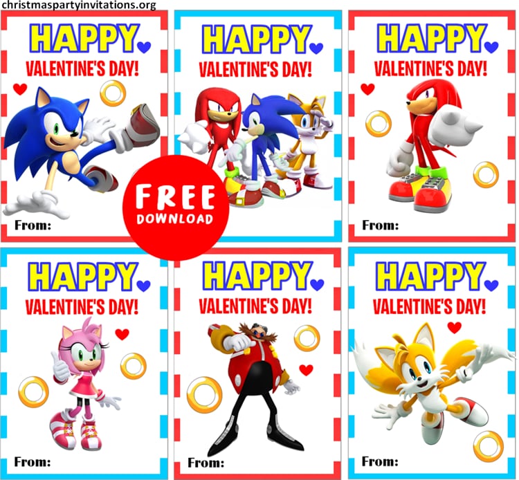 Sonic Valentines Day cards