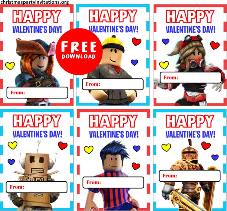 Roblox Valentines Day Cards for Kids
