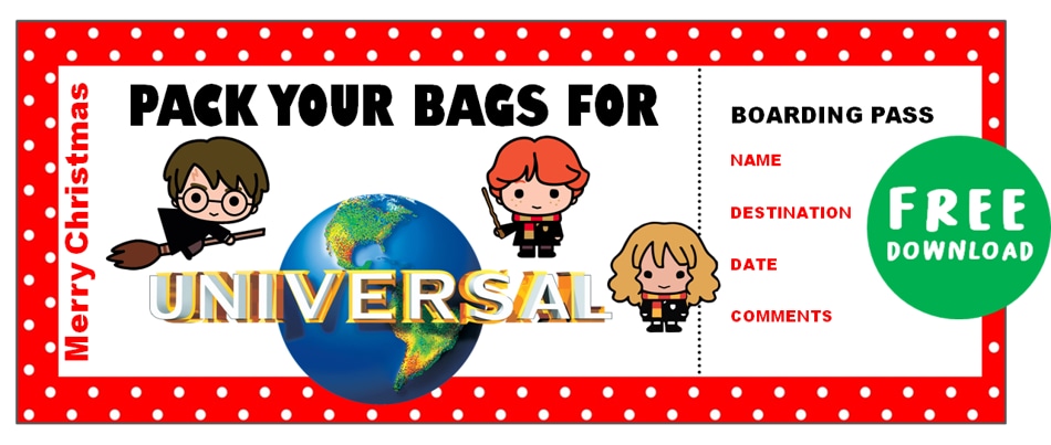 universal Christmas surprise gift ticket