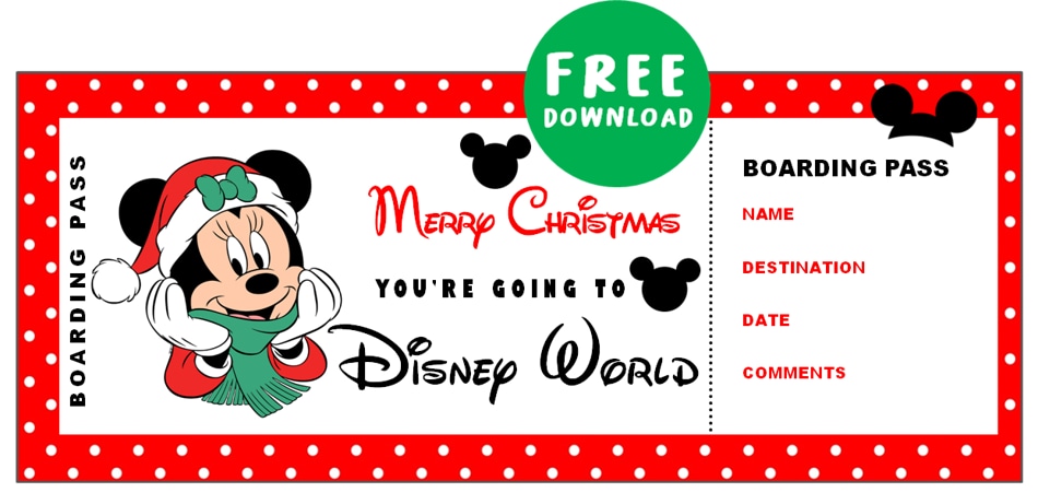 disney world christmas Surprise Trip ticket